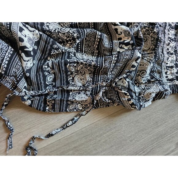 Caroline Morgan Womens Bohemian Elephant Print Elastic Waist Harem Pants Size 14 - Picture 5 of 6